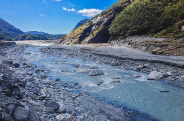 Franz Josef Glacier landscape on the South Island of New Zealand