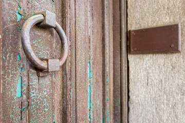 Ancient doors in the city of Segovia.