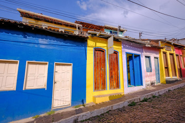 Colorful houses in the historical city of Lencois, Chapada Diamantina, Bahia, Brazil