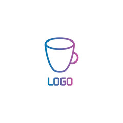 Vector illustration cup. Linear styling of the cup. Cup logo. Receptacle for beverages. Cup tea. Cup coffee. Mug water. Vector stylized cup. Picture with cup. Sign for drink. Isolated simple cup.