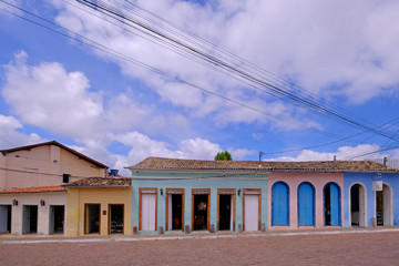 Colorful houses in the streets of Mucuge, Chapada Diamantina, Bahia, Brazil