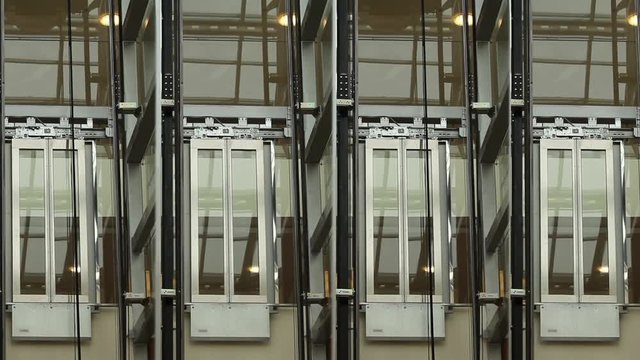 modern passenger elevators, architecture time lapse