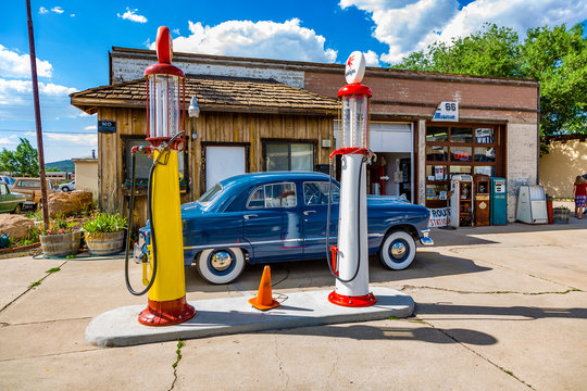 old retro filling station in Williams