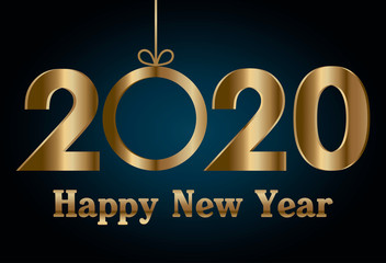 Happy new year 2020 and sphere vector design