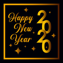 Happy new year 2020 and frame vector design