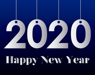 Happy new year 2020 hanging vector design
