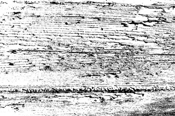 Distressed overlay texture of rough surface, wooden wall with old cracked paint. Grunge background. One color graphic resource.