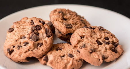 chocolate chip cookies on plate