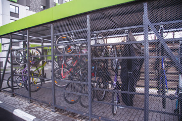 Gurded public bicycle parking storage box