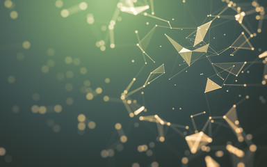 Abstract background. Molecules technology with polygonal shapes, connecting dots and lines....