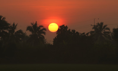 sunset in the mountains