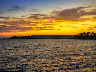 Portonovo village at golden dusk