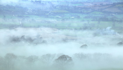 Foggy morning in Axe Valley, Devon