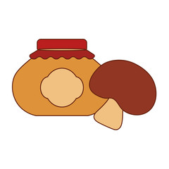 Jar and fungi of thanksgiving day vector design