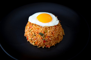 Korean food Kimchi fried rice with fried egg