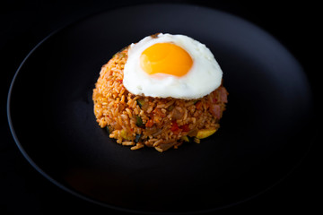 Korean food Kimchi fried rice with fried egg