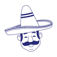 Isolated mexican man vector design