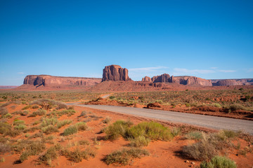 Monument Valley on the border between Arizona and Utah in USA