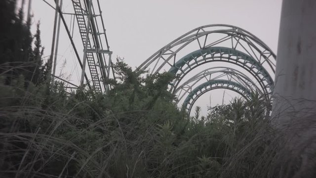 Overgrown old rollercoaster