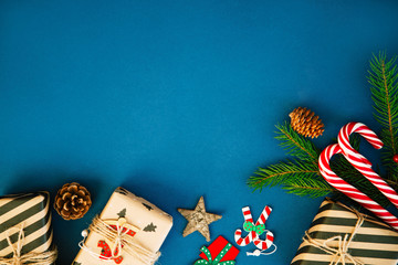 Christmas or New Year dark background.