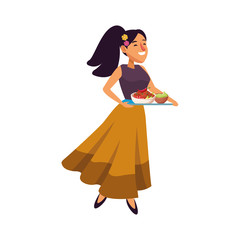 Isolated mexican woman vector design