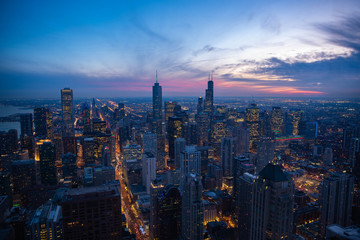 Chicago Skyline from Hancock Building - obrazy, fototapety, plakaty