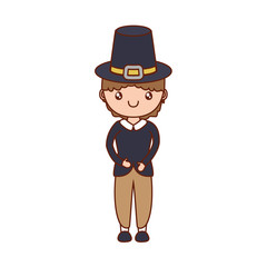 Man cartoon of thanksgiving day vector design