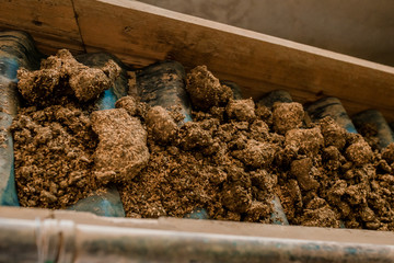 Clay for bricks. Plant for production building material with ready brick, construction industrial....