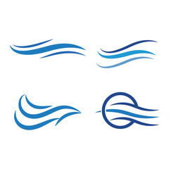 Set Waves Logo Template vector symbol