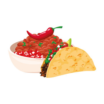 Isolated mexican food vector design