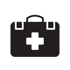 First aid kit, medical box icon in trendy flat style design. Vector graphic illustration. Firts aid kit icon for website design, logo, app, and ui. Vector file. Pixel perfect. EPS 10.
