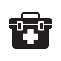 First aid kit, medical box icon in trendy flat style design. Vector graphic illustration. Firts aid kit icon for website design, logo, app, and ui. Vector file. Pixel perfect. EPS 10.