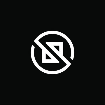 Initial letter bp or dp logo template with bold circle line art symbol in flat design monogram illustration