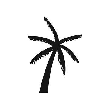palm tree icon on white background