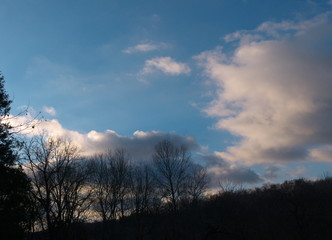 ridge and sky, December late afternoon