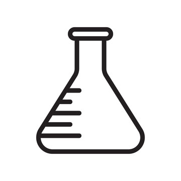 Erlenmeyer flask and test tube icon in trendy outline style design. Vector graphic illustration. Flask icon for website design, logo, and ui. Editable vector stroke. EPS 10.