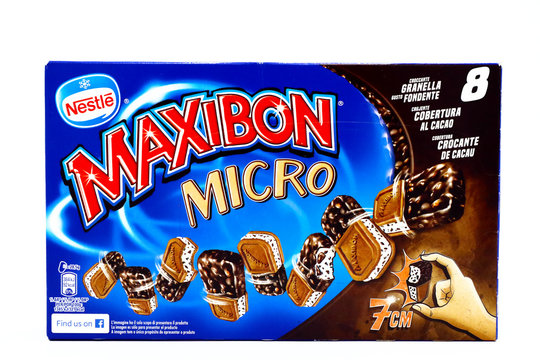 Italy &ndash; December 18, 2019: Maxibon Micro Ice Cream. Maxibon is a brand of Nestl&eacute;