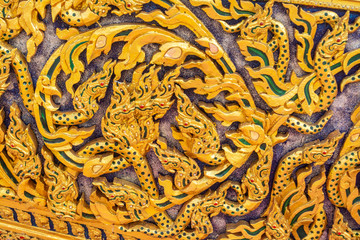 Royal engraving on a boat Fine arts of Thailand