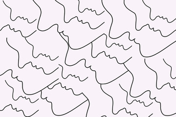 Pattern drawing line cartoon face on white