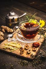 Tea on set up table