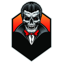 skull vampire vector illustration logo