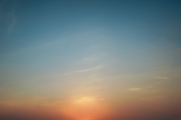 Twilight sky with cloud and colorful sunset nature abstract  background