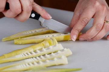 germogli di bambù in cucina