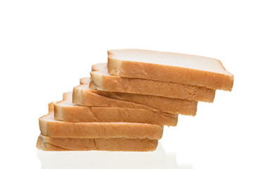 Fresh homemade  baked bread and sliced bread isoalted on  white