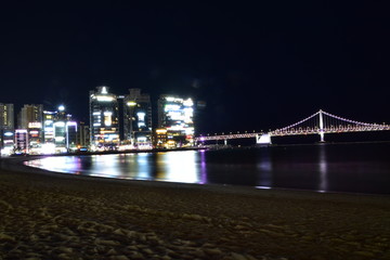 The night view of Busan in South Korea