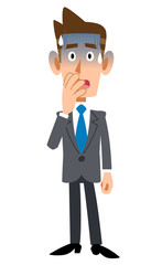 青ざめる若いビジネスマン