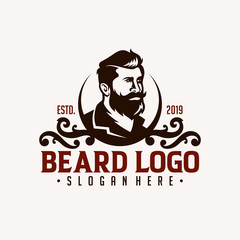 Barber shop vintage design logo template