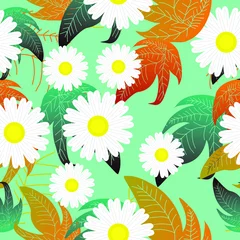 Foto op Canvas seamless pattern with flowers. Seamless Pattern With Floral Motifs able to print for cloths, tablecloths, blanket, shirts, dresses, posters, papers. © GalanAbdi (93)