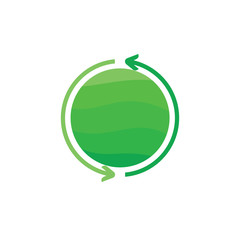 circle rotation two arrow earth symbol vector