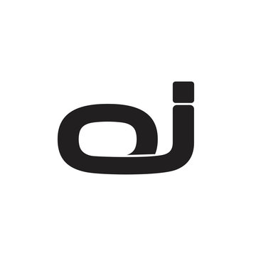 letter oi simple line logo vector